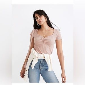 NWOT Madewell Ribbed Sweetheart Tee